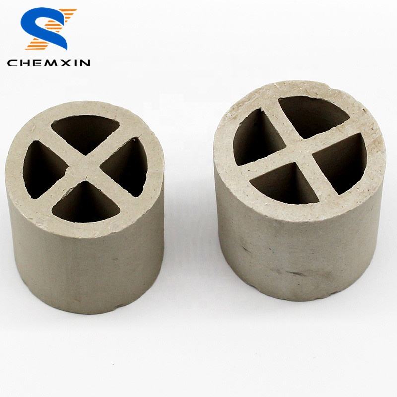 Chemxin random tower filter media 50mm 80mm 100mm ceramic cross partition rings for scrubbing tower